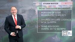 STORM WATCH: Rain, strong winds and a chance of thunderstorm today before turning colder News Clip