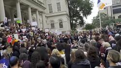 “Say No to Kavanaugh” – Protesters demand congress vote No to Kavanaugh - NYC Stock Footage