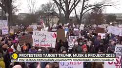 US: Protesters target Trump’s policies, project 2025 and Elon Musk News Clip