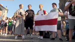 CLEAN : Czechs rally in Prague in support of Belarus opposition News Clip