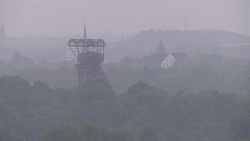 Wide shot of a Coal Mining Tower News Clip