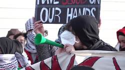 Campaigners block weapons manufacturer in protest over the Israel-Gaza conflict News Clip