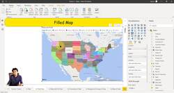 Business Intelligence with Microsoft Power BI - with Material - Creating a Filled Map Instructional Video