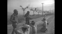 During Korean War, Chinese Communist POWs near Uijeongbu, South Korea News Clip