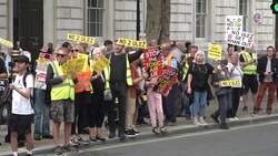 Anti-Ulez demonstrators protest outside Downing Street News Clip