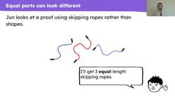 Identify equal parts in a whole when they do not look the same in 2D shapes Instructional Video