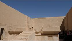 Egypt, Luxor - Mortuary Temple of Hatshepsut - Solar Cult Complex Stock Footage