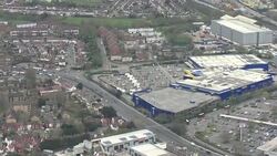 Aerials of Wembley Ikea coronavirus testing site News Clip