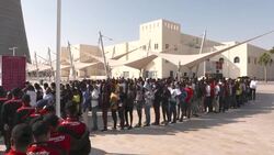 Fans lining up outside the Khalifa International Stadium News Clip