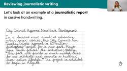 Practising handwriting in journalistic writing Instructional Video