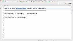 Master Hibernate and JPA with Spring Boot in 100 Steps - FAQ 2 - When do We Need @Transactional in a Unit Test? Instructional Video