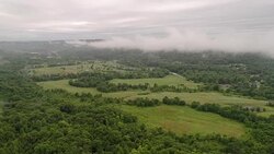 The low clouds over mountains in Poconos, Appalachian, Pennsylvania, Carbon County, USA. Stock Footage