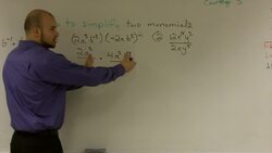 Simplify monomials using law of exponents Instructional Video