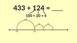 Add Three Digits Number Line Instructional Video
