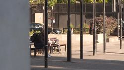 People enjoying the sunshine in central London News Clip