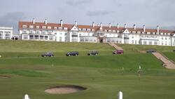 Donald Trump departs his Trump Turnberry golf course in South Ayrshire News Clip