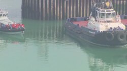AT SEA: UK Border Force intercept Migrants attempting to cross the English Channel. News Clip