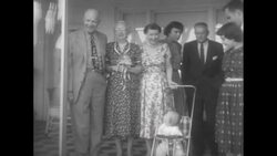 Pres. Eisenhower and family gather to celebrate his mother-in-law Mrs. John S Doud's 77th birthday at Pennsylvania farm News Clip