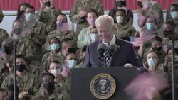 Joe Biden addresses military personnel at RAF Mildenhall  News Clip