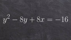 Write the equation in standard form by completing the square to find vertex, focus and directrix Instructional Video