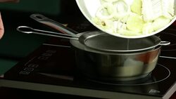 Straining stock and poaching sole Stock Footage