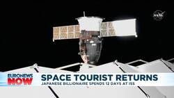 Japanese billionaire Yusaku Maezawa returns to Earth after 12 days on ISS News Clip
