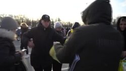 CLEAN : People receive humanitarian aid after fleeing besieged city of Mariupol News Clip