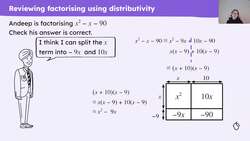 Factorising using the difference of two squares Instructional Video