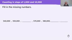 Count forwards and backwards in powers of 10 to and from any multiple of 1,000 Instructional Video