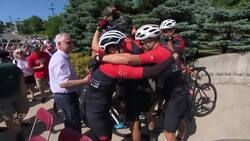Terry Fox’s brother finishes cross-country bike ride, at same place where Marathon of Hope started News Clip