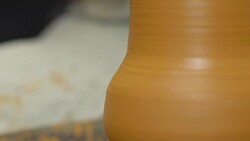 the product on the Potter's wheel Stock Footage