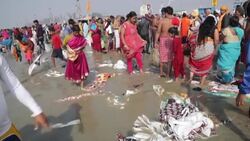 CLEAN : A million Hindus gather to take holy dip in the Ganges News Clip