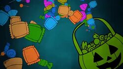 Halloween background animation with the candy basket Stock Footage