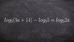 Algebra 2 - using the quotient rule of logarithms to help us solve an equation Instructional Video