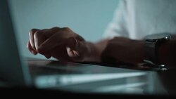 Woman touch mouse pad Stock Footage