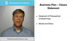 Values Statement in the Business Plan Instructional Video
