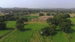 Indian Hills with Fields and Forest Stock Footage