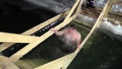 CLEAN : Russians in Vladivostok brave icy waters for Orthodox Epiphany News Clip