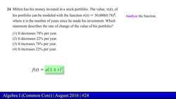 Regents Exam: Algebra I August 2016 (Problem 24 of 37) Instructional Video