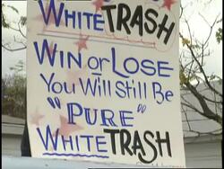 Protesting Bill Clinton in Little Rock, Arkansas Stock Footage