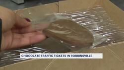 Robbinsville police hand out chocolate badges instead of tickets for minor traffic violations News Clip