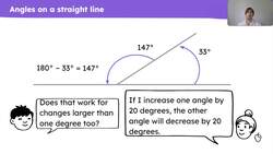 Know that the angles on a straight line sum to 180 degrees and use this to solve problems Instructional Video