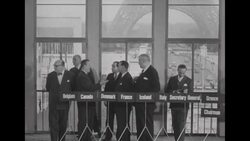 NATO countries sign agreement allowing West Germany to join; Adenauer, Mendes-France, Eden, others; Eisenhower meets Dulles in Washington News Clip