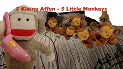 5 Kleine Affen (5 Little Monkeys auf Deutsch) - Deutsch lernen Instructional Video