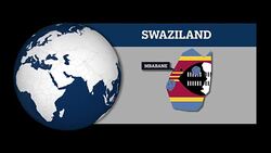 Earth Sphere Map and Swaziland Country Map with National Flag Stock Footage