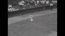 Runaway lawn mower is part of entertainment at St. Louis Browns' major league baseball stadium Sportsman's Park in St Louis News Clip