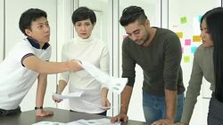 Business people meeting team feeling stress and disappointed together. Businessman and businesswoman sharing ideas together, middle east or transcontinental region centered on western asia. Stock Footage