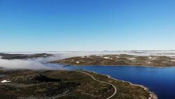 Hardangervidda mountain plateau landscape, Norway Stock Footage