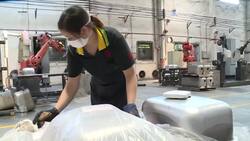 Robots slowly replace aging workers in China's factories News Clip