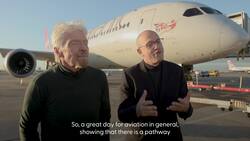 Virgin Atlantic's first 100% sustainable aviation fuel flight takes off News Clip